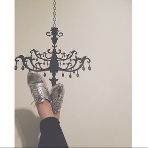 J. Crew metallic Oxford